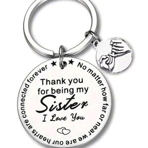 Silver Sister Keychain